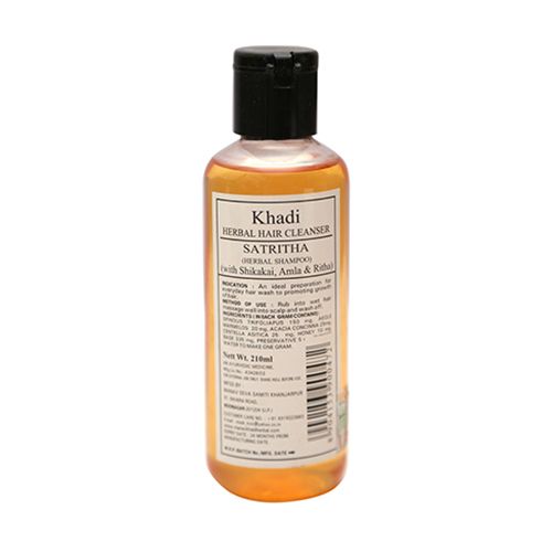 Khadi Manav Herbal Hair Cleanser - Satritha With Shikakai,Bhringraj,Ritha,&  Aloevera, 210 ml - Sparkling Spices