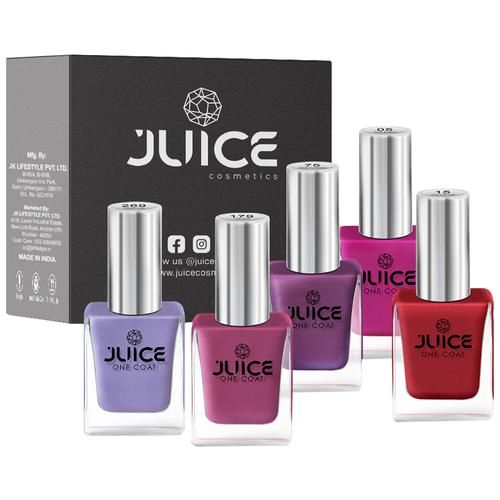 JUICE | 3 NAIL POLISH COMBO 01 (TICKLE ME PINK-15 / PINK ROSE-179 / PEARLY  FLINT-269) & 1 NAIL POLISH REMOVER | WATERPROOF & LONG LASTING | PACK OF 4  – JUICE COSMETICS